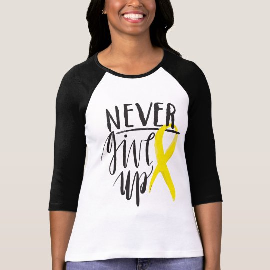 NEVER GIVE UP Bella+Canvas 3/4 Sleeve T-Shirt