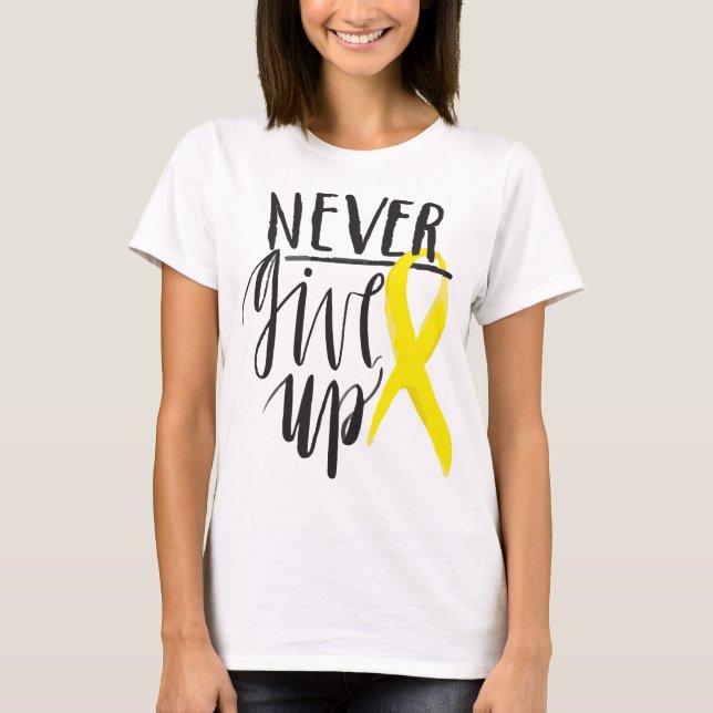 NEVER GIVE UP Bella+Canvas Boyfriend T-Shirt (Front)