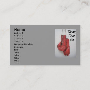 Never Give Up Boxing Gloves Business Cards