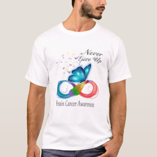 Never Give Up Brain Cancer Awareness T-Shirt