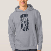Never Give Up Broken Chains Motivational Gym Hoodi