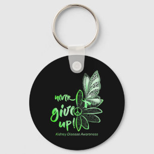Never Give Up Butterfly Kidney Disease Awareness G Key Ring