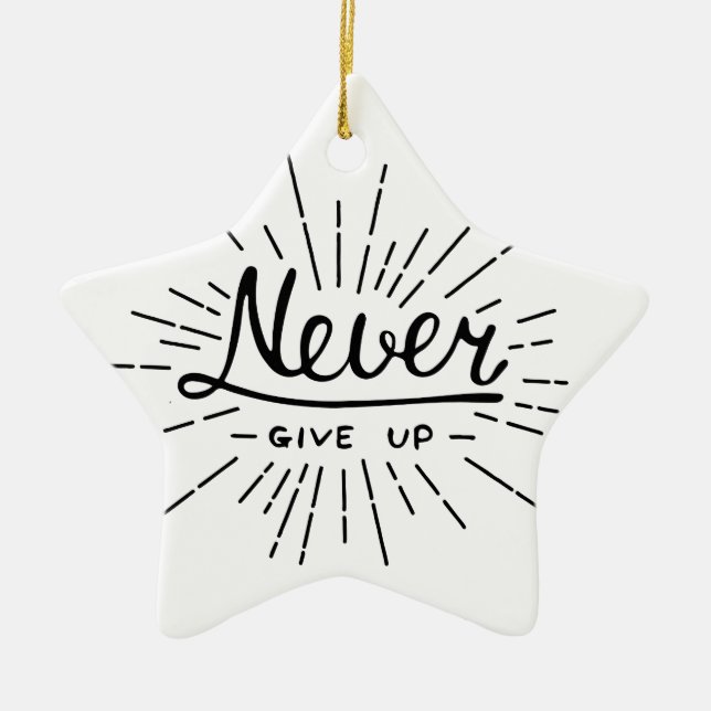 Never Give Up Ceramic Tree Decoration (Front)