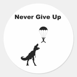 Never Give Up Classic Round Sticker