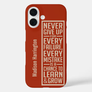NEVER GIVE UP custom name phone cases