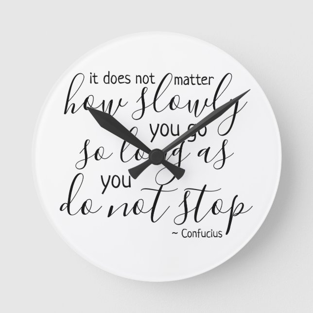 Never Give Up Don't Give Up Round Clock (Front)