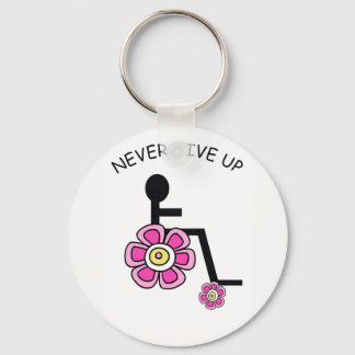 Never give up flower Power keychain