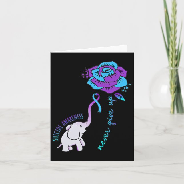 Never Give Up Happy Suicide Awareness Support Grap Card (Front)