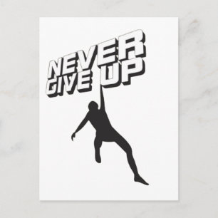Never give up holiday postcard
