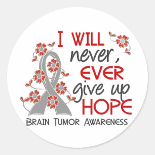 Never Give Up Hope 4 Brain Tumour Classic Round Sticker