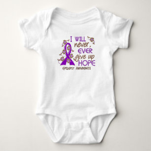 Never Give Up Hope 4 Epilepsy Baby Bodysuit