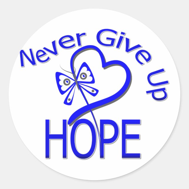 Never Give Up Hope Colon Cancer Classic Round Sticker (Front)