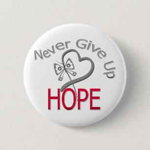 Never Give Up Hope Diabetes 6 Cm Round Badge