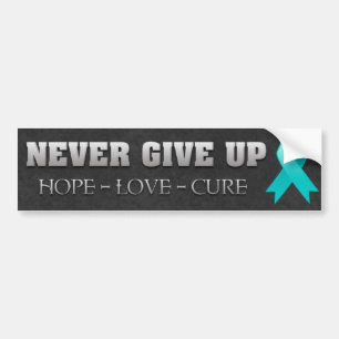 Never Give Up Hope Peritoneal Cancer Awareness Bumper Sticker