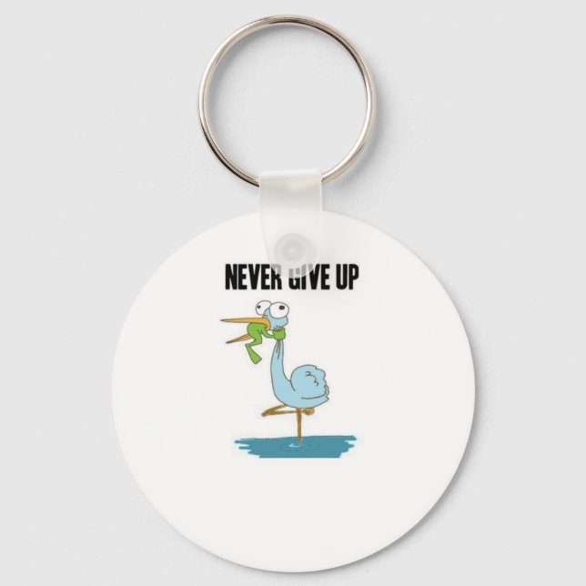 Never Give Up Insperational Design Key Ring (Front)