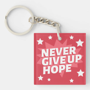 Never give up key ring