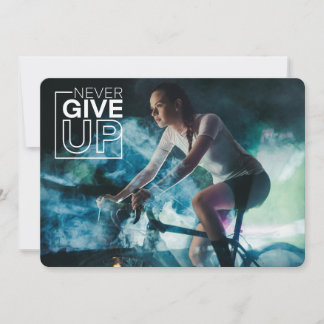 Never Give Up – Motivational Cycling Inspiration Holiday Card