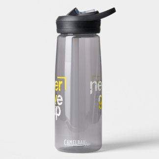 Never Give Up Motivational Distressed Typography Water Bottle