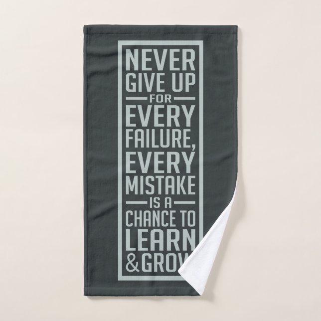 NEVER GIVE UP motivational hand towel (Hand Towel)