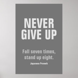 NEVER GIVE UP Motivational Inspirational Poster