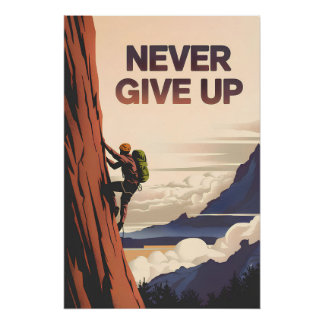 Never Give Up motivational Poster