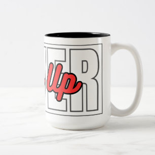 Never Give Up Motivational Typography Quotes Two-Tone Coffee Mug