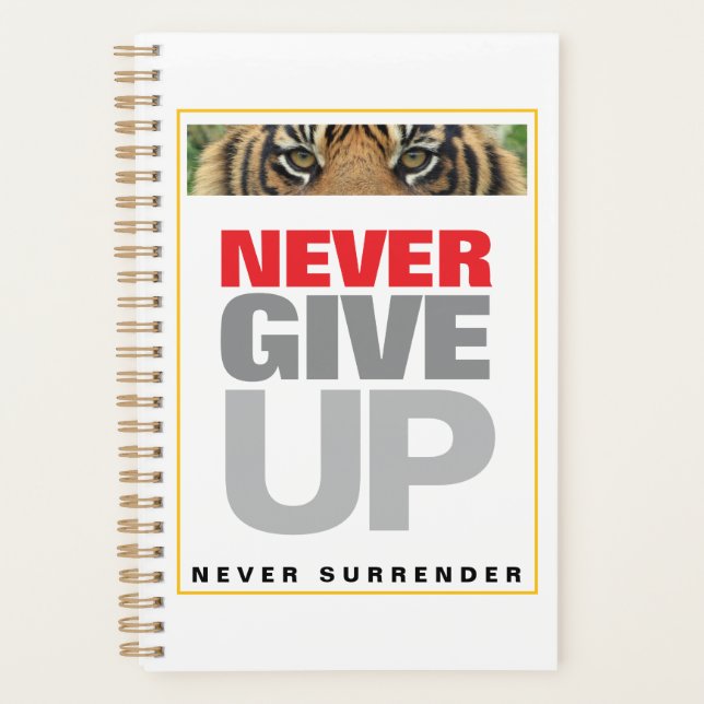 Never Give Up Never Surrender Soft Cover Small Planner (Front)