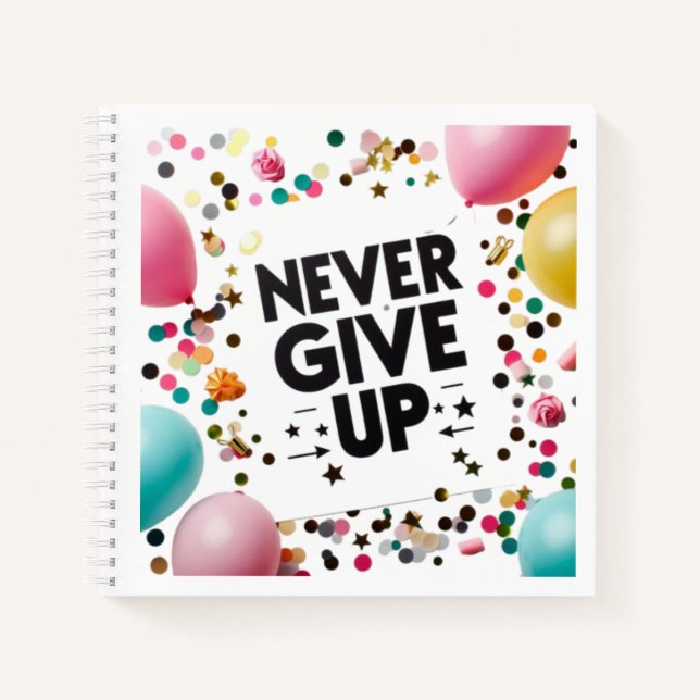 Never Give Up Notebook (Front)