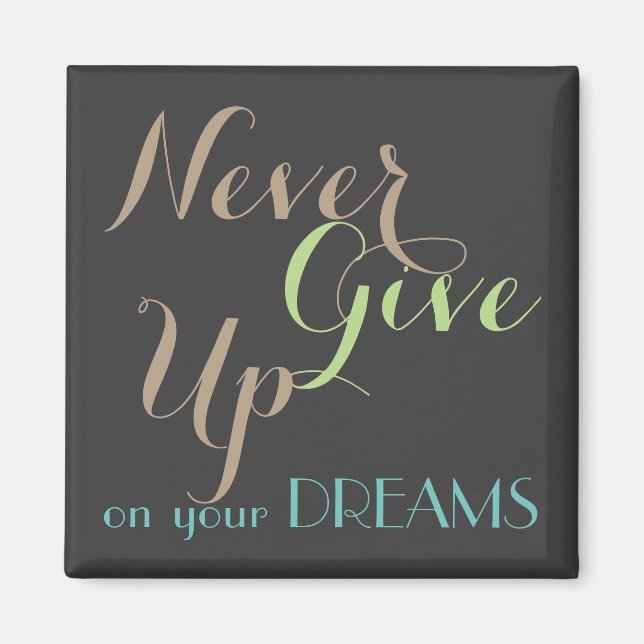 Never Give Up on Your Dreams Magnet (Front)