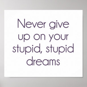 Never Give Up On Your Stupid Dreams Poster