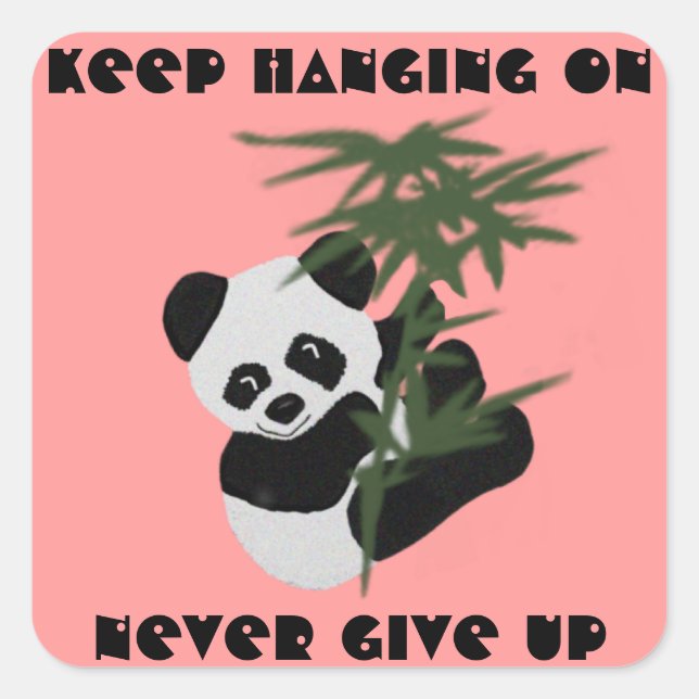 Never Give Up Panda Stickers (Front)