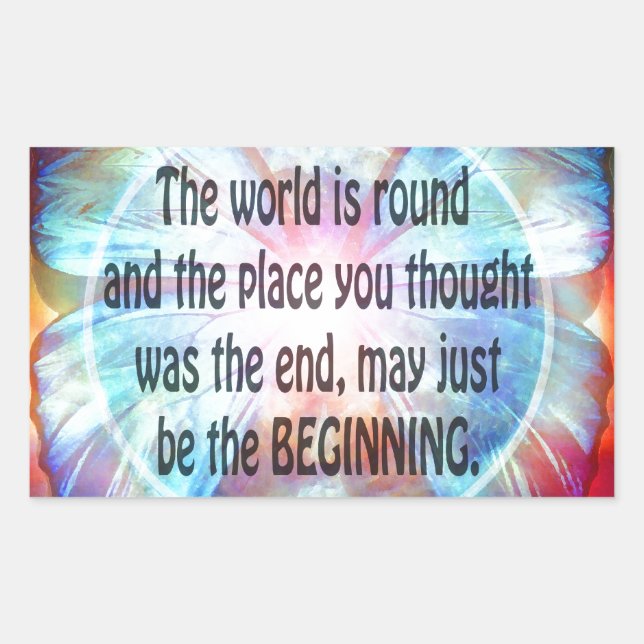 Never Give Up Rectangular Sticker (Front)