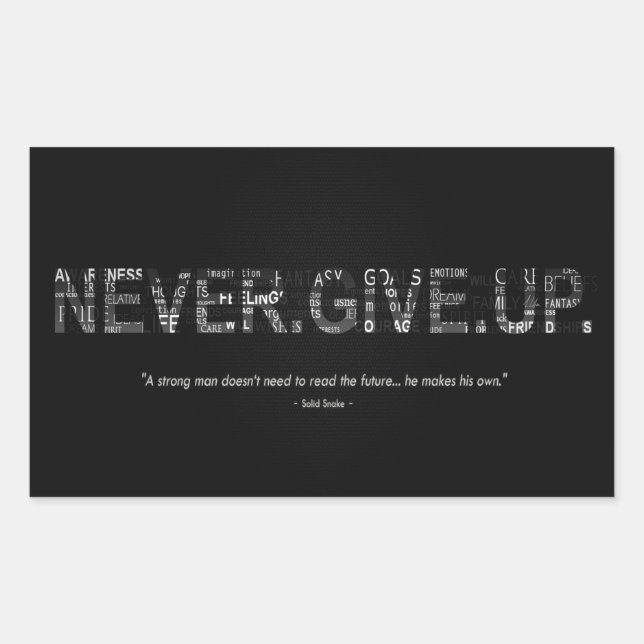 Never Give Up Rectangular Sticker (Front)