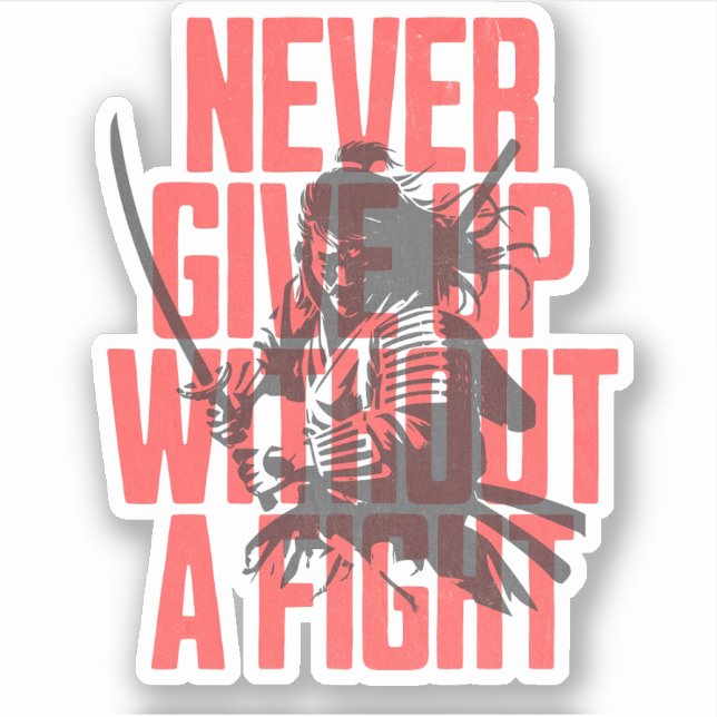 Never Give Up - Red and Black Daily Motivational (Front)