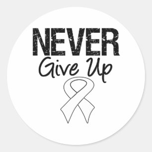 Never Give Up Ribbon (Lung Cancer) Classic Round Sticker