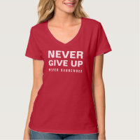 Never Give Up Surrender Womens V-Neck Deep Red