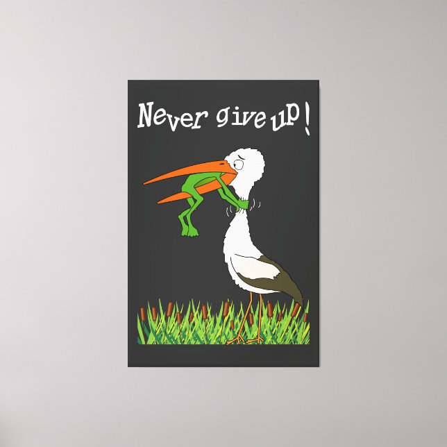Never give up! T-shirt acrylic wall art gallery (Front)
