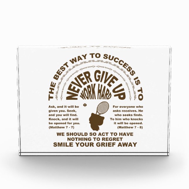 Never Give up (tennis) Photo Block (Front)