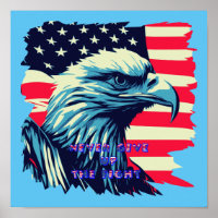 Never Give Up The Fight America Eagle USA Art