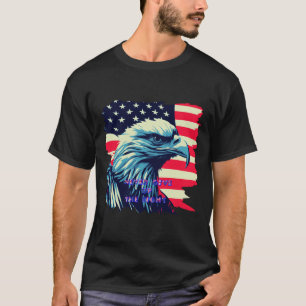 Never Give Up The Fight America Eagle USA Art T-Shirt