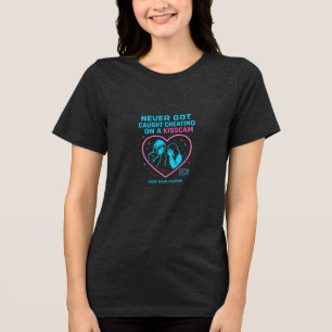Never Got Caught Cheating on a KissCam Neon Art Tri-Blend Shirt