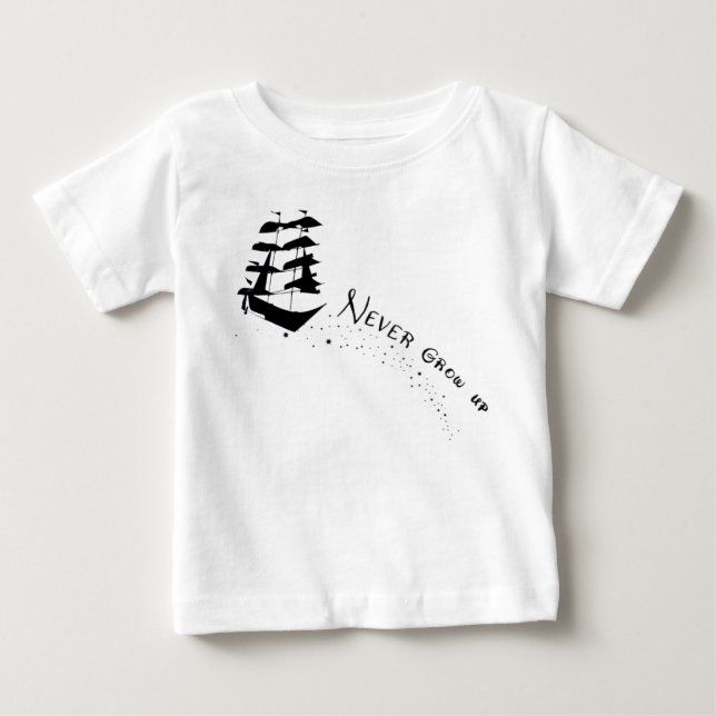Never Grow Up Pirate Ship Shirt (Front)