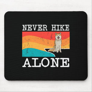 Never Hike Alone Akita Graphic Hiking  Mouse Mat