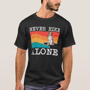 Never Hike Alone Australian Shepherd Graphic Hikin T-Shirt