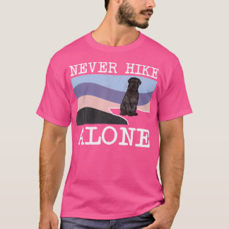 Never Hike Alone Bouvier Des Flandres Dog Hiking T-Shirt