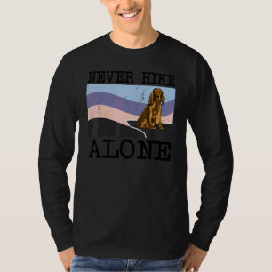 Never Hike Alone Cocker Spaniel Dog Hiking T-Shirt