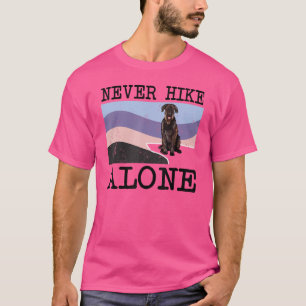 Never Hike Alone Giant Schnauzer Dog Hiking T-Shirt