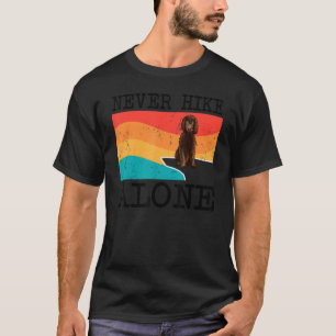 Never Hike Alone Irish Water Spaniel Graphic Hikin T-Shirt