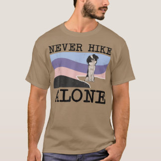 Never Hike Alone Japanese Chin Dog Hiking 890 T-Shirt