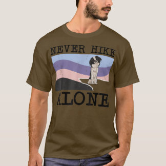 Never Hike Alone Japanese Chin Dog Hiking T-Shirt